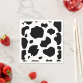 牛モースポットプリントブラック&ホワイト誕生日パーティー スタンダードカクテルナプキン (インサイチュ)