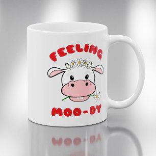 牛モード かわいい牛のキャラクター引用マグカップ コーヒーマグカップ