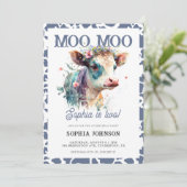 牛モーモープリントファームガール2nd誕生日 招待状 (スタンド正面)