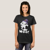 牛モー幽霊ハロウィーン女性少年 Tシャツ (正面フル)