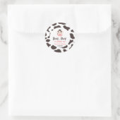 牛モー2歳の誕生日パーティーモー2頭を回す ラウンドシール (バッグ)