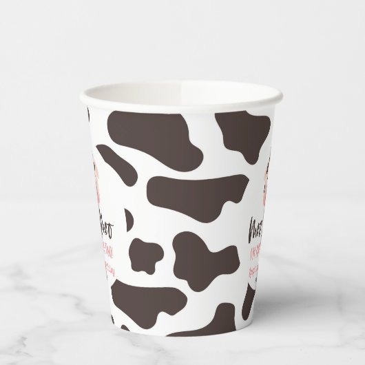 牛モー2歳の誕生日パーティーモー2頭を回す 紙コップ (左)