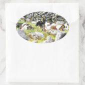 牛モー 楕円形シール (バッグ)