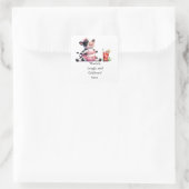 牛ヨガ独身最後の夜会スクエアステッカー スクエアシール (バッグ)