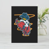 牛ライダーカントリーおもしろいカウボーイライドロデオギフト 招待状 (スタンド正面)