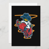 牛ライダーカントリーおもしろいカウボーイライドロデオギフト 招待状 (正面/裏面)