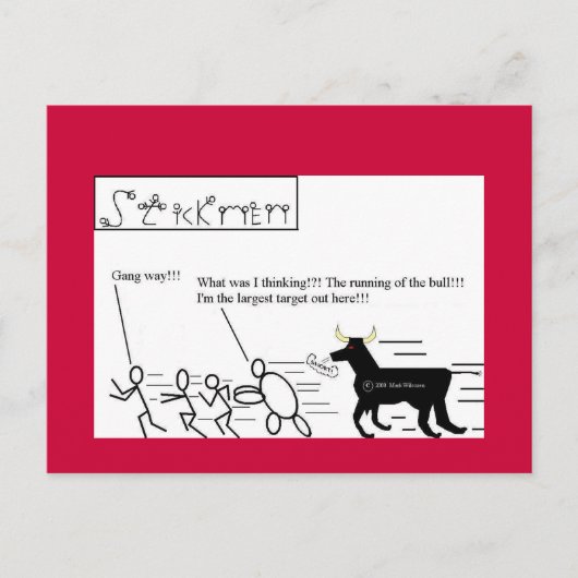 牛ランニングの葉書… ポストカード (正面)