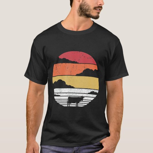 牛レトロスタイル Tシャツ (正面)