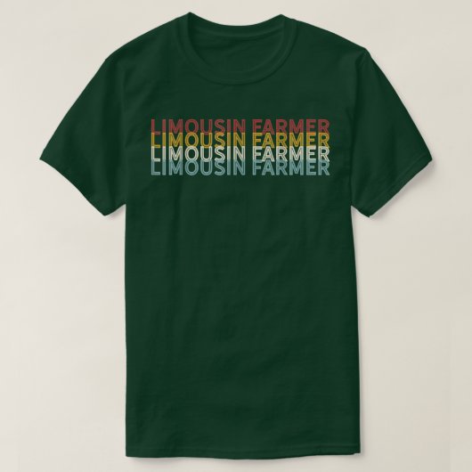 牛ヴィンテージカウリムジン農家 Tシャツ (デザイン正面)