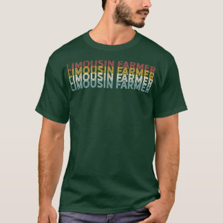 牛ヴィンテージカウリムジン農家 Tシャツ