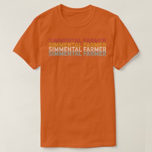 牛ヴィンテージ牛シメンタル農家 Tシャツ (デザイン正面)