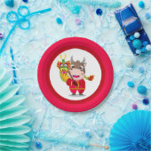 牛中国のの形質のかわいい新年 ペーパープレート (パーティー)