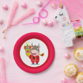 牛中国のの形質のかわいい新年 ペーパープレート (パーティー)