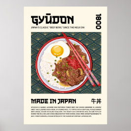 牛丼 伝統的な日本の牛肉丼アート ポスター