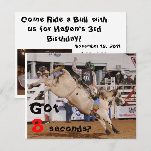 牛乗り競技の招待 招待状 (正面/裏面)