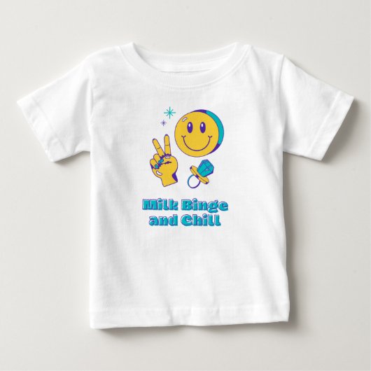 牛乳が飲み込み冷える ベビーTシャツ (正面)