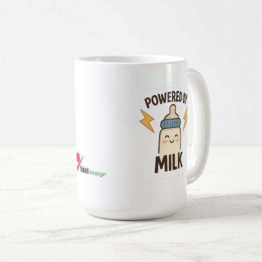 "牛乳でできてる" 面白い コーヒーマグカップ | 新米パパ・ママギフト (正面右)