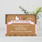 牛乳とクッキーのバースデーパーティ招待状 招待状 (スタンド正面)