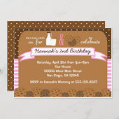 牛乳とクッキーのバースデーパーティ招待状 招待状 (正面/裏面)