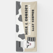 牛乳とクッキーのベージュ赤ちゃんシャワーのバナー 横断幕 (縦)