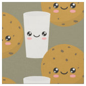 牛乳とクッキー ファブリック (クローズアップ)