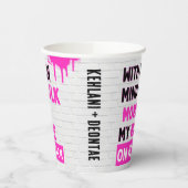 牛乳とジュースのピンクヒップホップのサイピン 紙コップ (左)