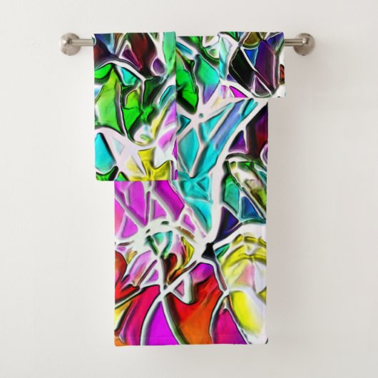 牛乳に浸した色と光沢のある石の形 バスタオルセット (インサイチュ)