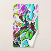 牛乳に浸した色と光沢のある石の形 バスタオルセット (ハンドタオル)