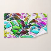 牛乳に浸した色と光沢のある石の形 バスタオルセット (ハンドタオル)