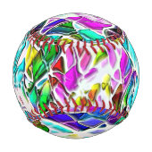 牛乳に浸した色と光沢のある石の形 野球ボール (裏面)