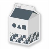 牛乳のステッカーカートン – 円、三角形、四角 シール (正面)