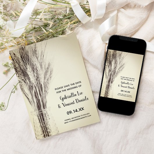 牛乳のボトル結婚式で乾燥した大麦の日付を保存 セーブザデート