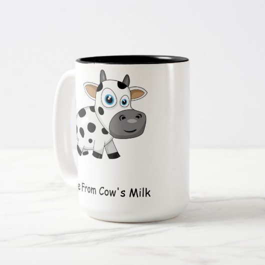 牛乳のマグから放して下さい ツートーンマグカップ (正面左)