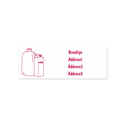 牛乳の漫画イラスト セルフインキングスタンプ (デザイン)