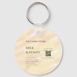 牛乳はちみつ大豆キャンドルビジネス追加q rコードテックス キーホルダー