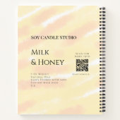 牛乳はちみつ大豆キャンドルビジネス追加q rコードテックス ノートブック (裏面)