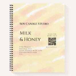 牛乳はちみつ大豆キャンドルビジネス追加q rコードテックス ノートブック