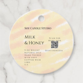 牛乳はちみつ大豆キャンドルビジネス追加q rコードテックス フェイバータグ