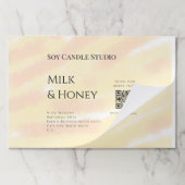 牛乳はちみつ大豆キャンドルビジネス追加q rコードテックス ペーパーパッド (折り畳み)