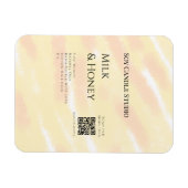 牛乳はちみつ大豆キャンドルビジネス追加q rコードテックス マグネット (横)