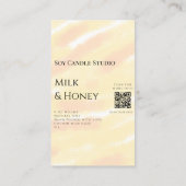 牛乳はちみつ大豆キャンドルビジネス追加q rコードテックス 名刺 (裏面)