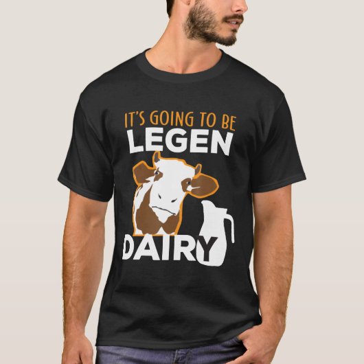 牛乳は伝説になる 牛飼い 牛 Tシャツ (正面)