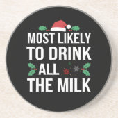 牛乳を全部飲む派クリスマスマッチ コースター (正面)