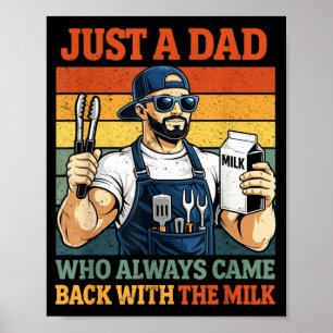 牛乳を買って帰ってくるだけのパパ ミルクグリルおやじのBBQ ポスター