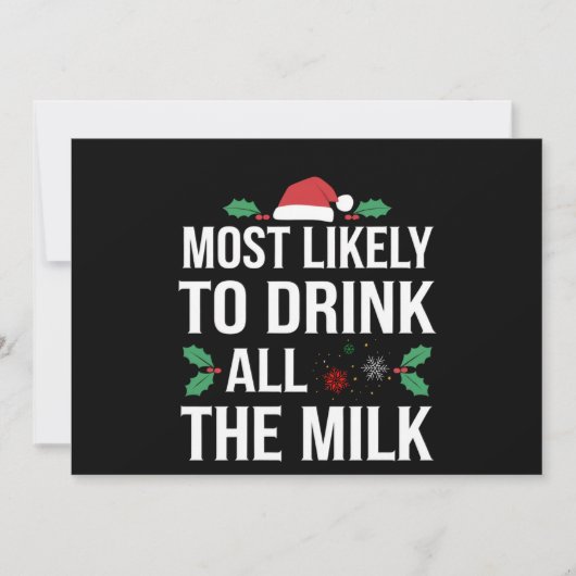 牛乳を飲み干す可能性大クリスマスマッチ 案内状 (正面)
