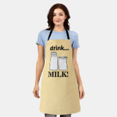 牛乳を飲む牛乳 エプロン (着用した状態)