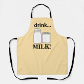 牛乳を飲む牛乳 エプロン (正面)