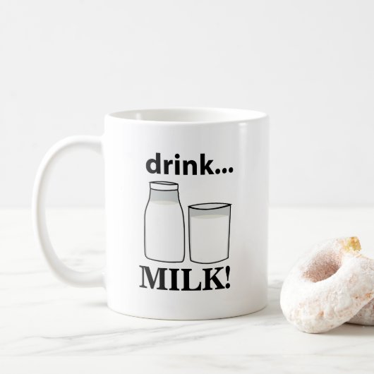 牛乳を飲む牛乳 コーヒーマグカップ (ドーナツ)