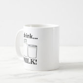 牛乳を飲む牛乳 コーヒーマグカップ (正面左)
