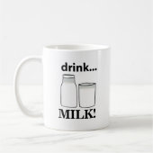牛乳を飲む牛乳 コーヒーマグカップ (左)